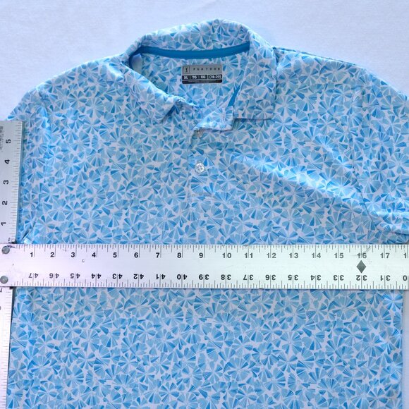 PGA Tour Performance Women's Golf Polo Blue White Print Short Sleeve, Size XL - Picture 3 of 10